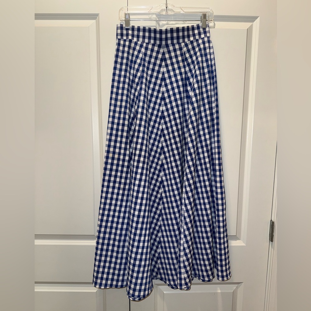 Blue and White Gingham Women's Skirt